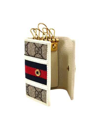 Gucci グッチ オフィディア GG キーケース ホワイト×ベージュ 管理番号：11384