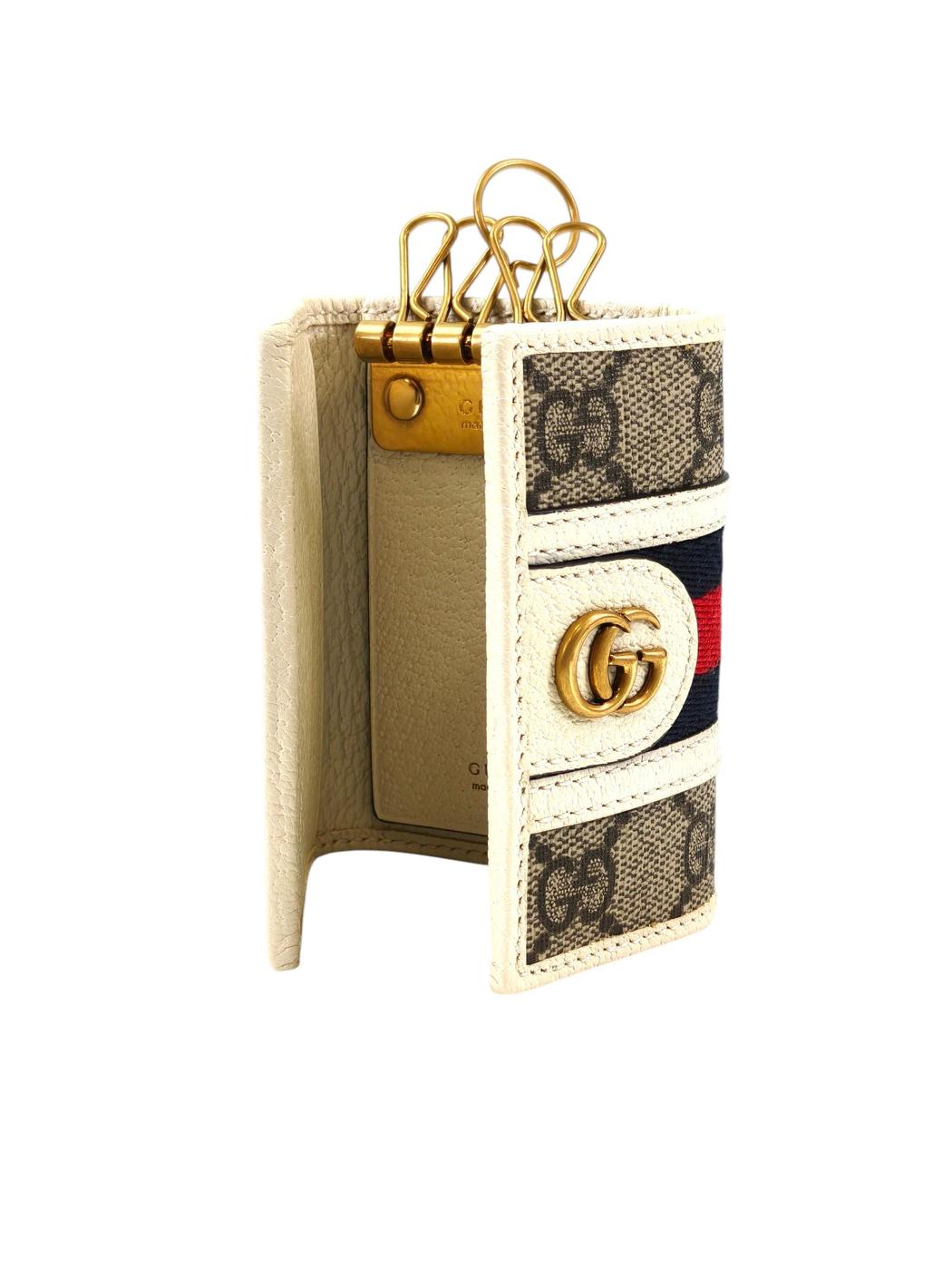 Gucci グッチ オフィディア GG キーケース ホワイト×ベージュ 管理番号：11384
