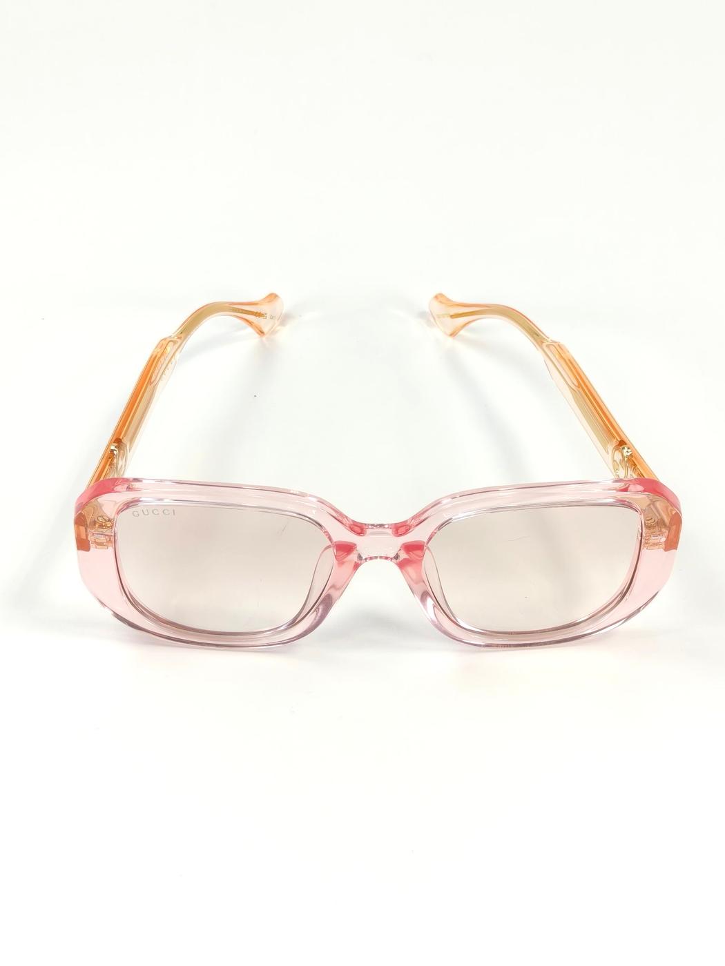 Gucci GG1557SK ブロンディ クリア ピンク バタフライ型サングラス フレーム一体型ノーズパッド アジアンフィット アイウェア 管理番号：11447