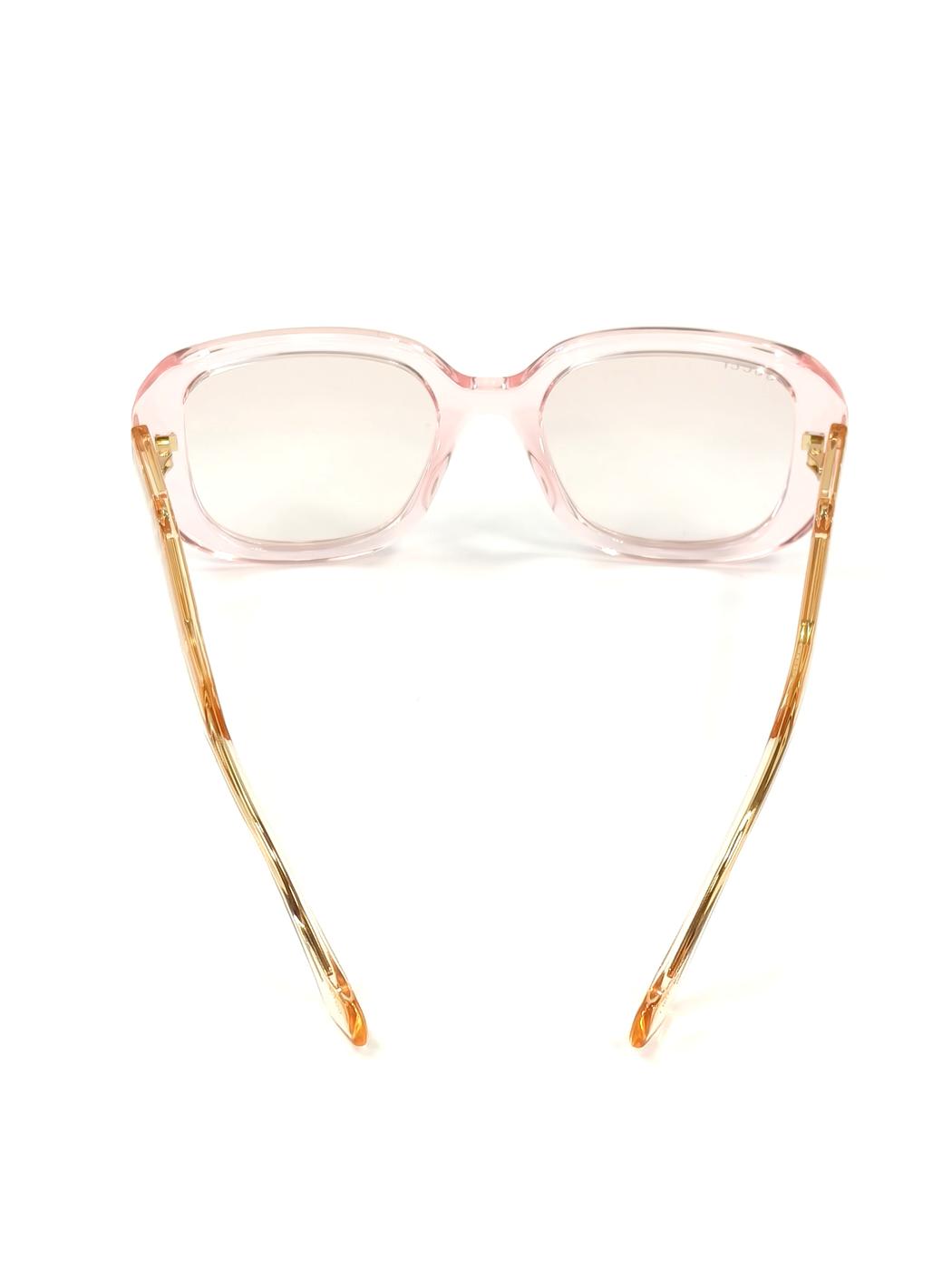 Gucci GG1557SK ブロンディ クリア ピンク バタフライ型サングラス フレーム一体型ノーズパッド アジアンフィット アイウェア 管理番号：11447
