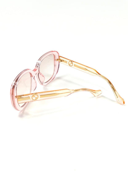 Gucci GG1557SK ブロンディ クリア ピンク バタフライ型サングラス フレーム一体型ノーズパッド アジアンフィット アイウェア 管理番号：11447