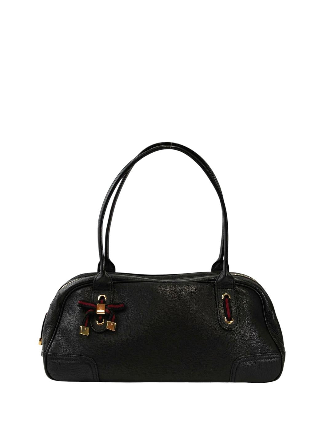 Gucci グッチ プリンシー シェリーラインリボン付き ハンドバッグ ブラック 管理番号：11720