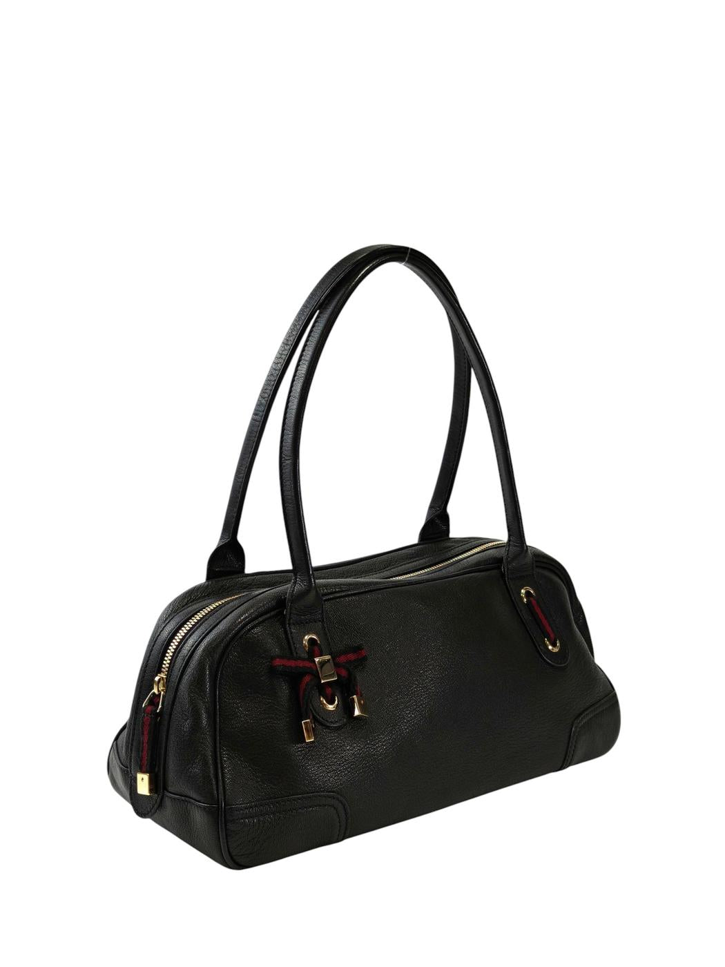Gucci グッチ プリンシー シェリーラインリボン付き ハンドバッグ ブラック 管理番号：11720