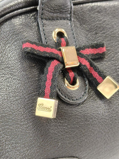 Gucci グッチ プリンシー シェリーラインリボン付き ハンドバッグ ブラック 管理番号：11720