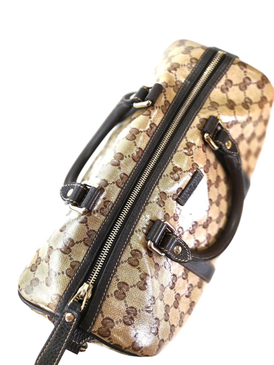 Gucci 古驰 GG Crystal Joy 波士顿包 棕色 商品编号：11730