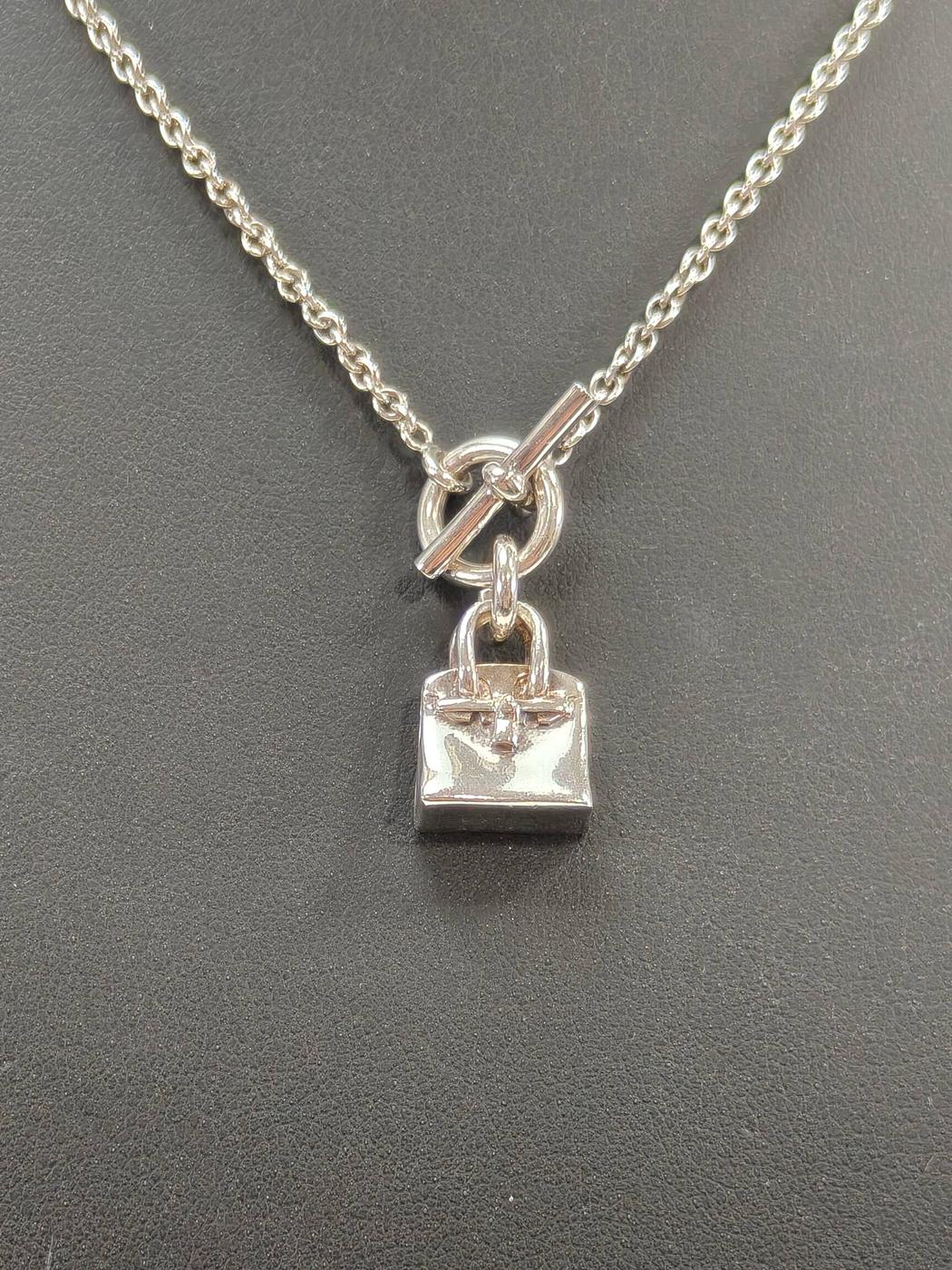 HERMES エルメス ネックレス バーキン アミュレット トグル ペンダント シルバー 管理番号：10068