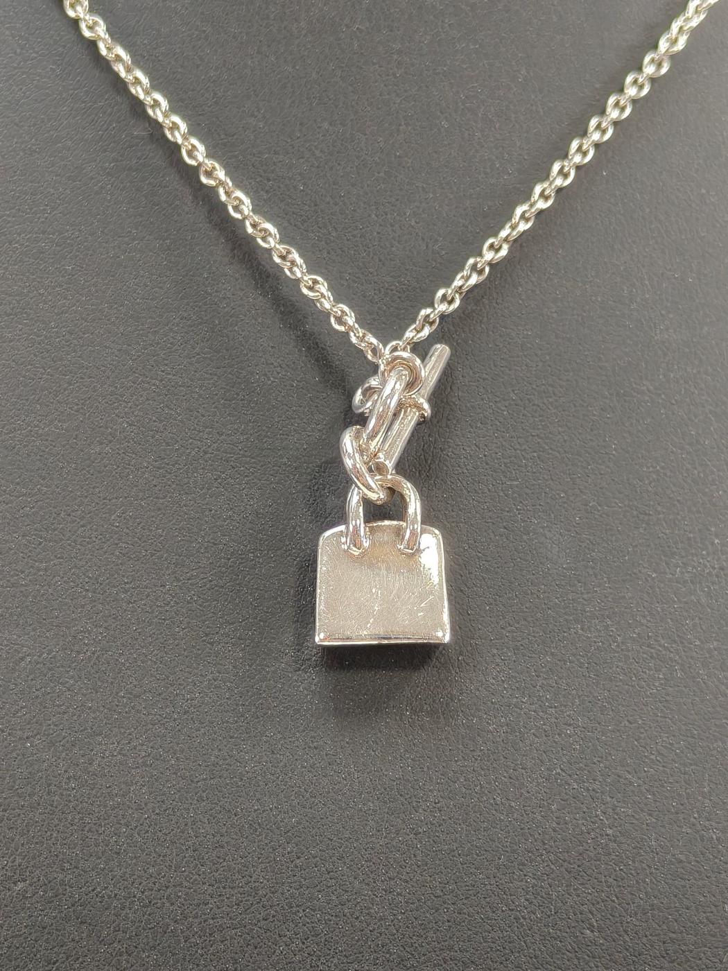 HERMES エルメス ネックレス バーキン アミュレット トグル ペンダント シルバー 管理番号：10068