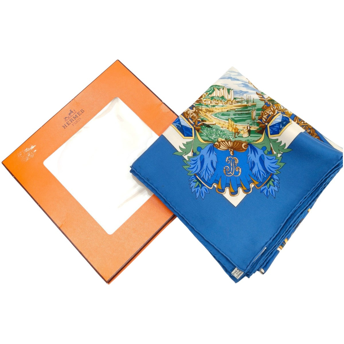 爱马仕 Carré 90 “LENTENTE CORDIALE” 丝巾，蓝色，参考编号：10226