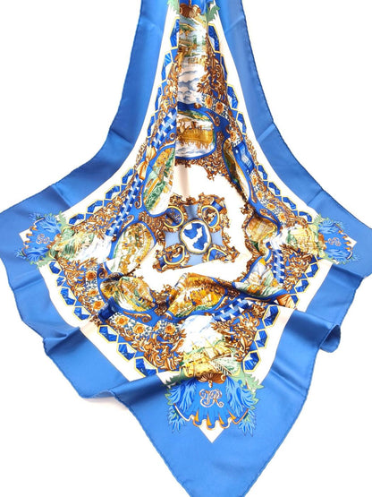 爱马仕 Carré 90 “LENTENTE CORDIALE” 丝巾，蓝色，参考编号：10226