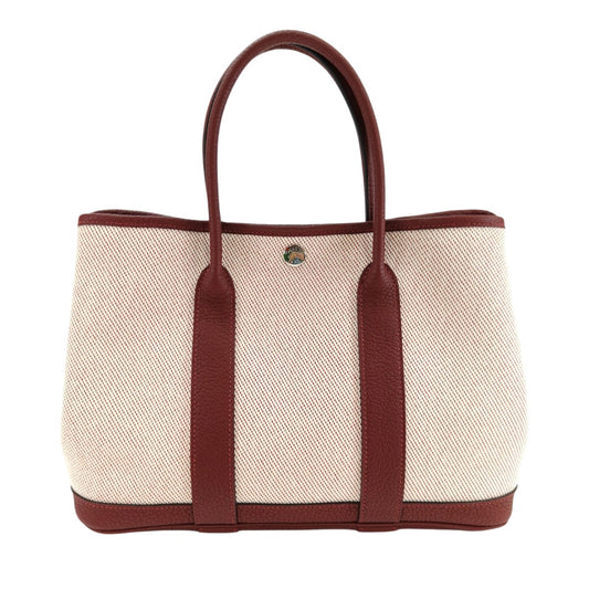 HERMES エルメス ガーデンパーティ TPM トートバッグ トワルアッシュ U刻 ブラウン 管理番号：10246