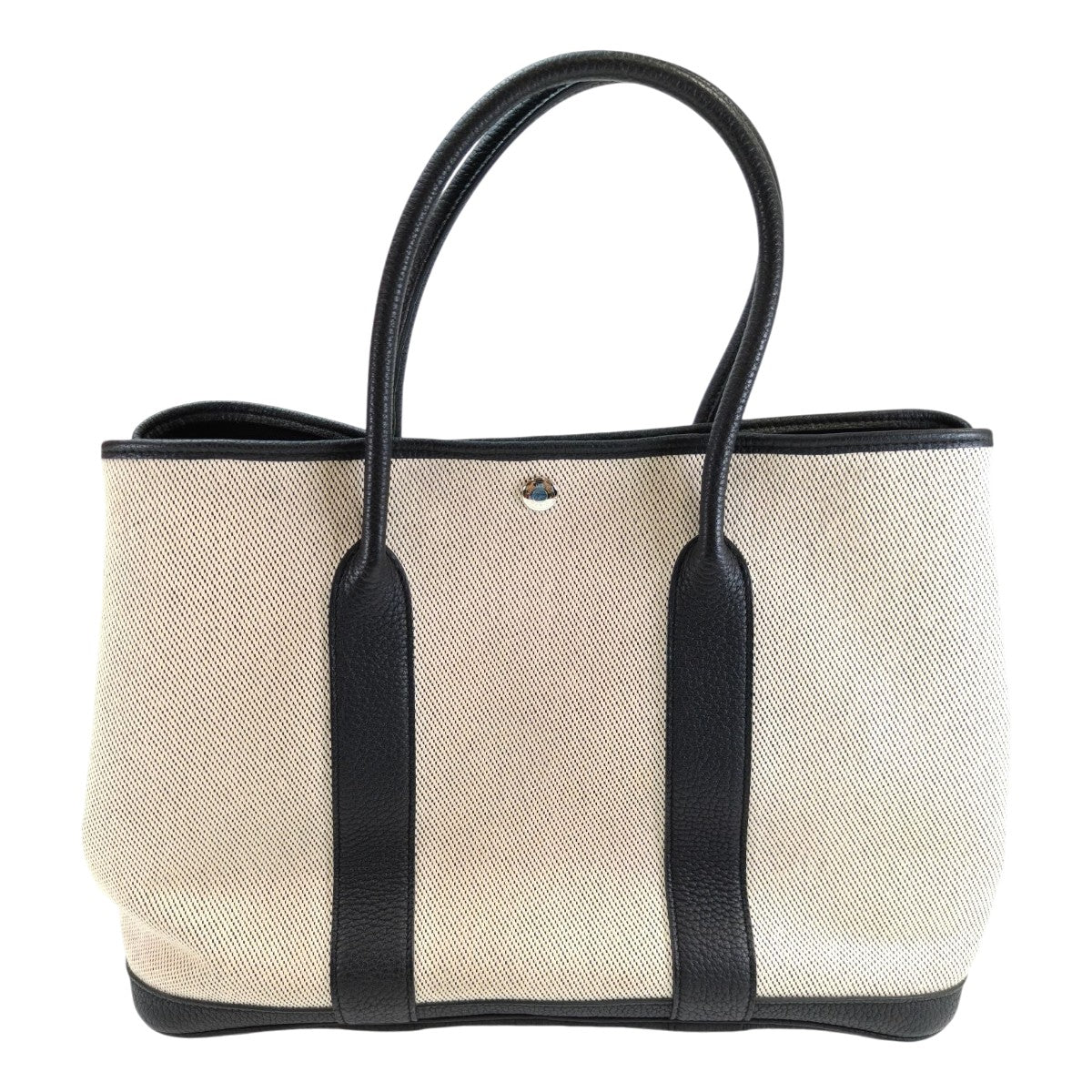 HERMES エルメス ガーデンパーティ PM トワルアッシュ ネゴンダ トートバッグ 黒 管理番号：10248