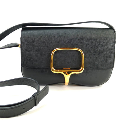 HERMES エルメス デラ カヴァレリア エラン ショルダーバッグ ブラック ゴールド金具 管理番号：10376
