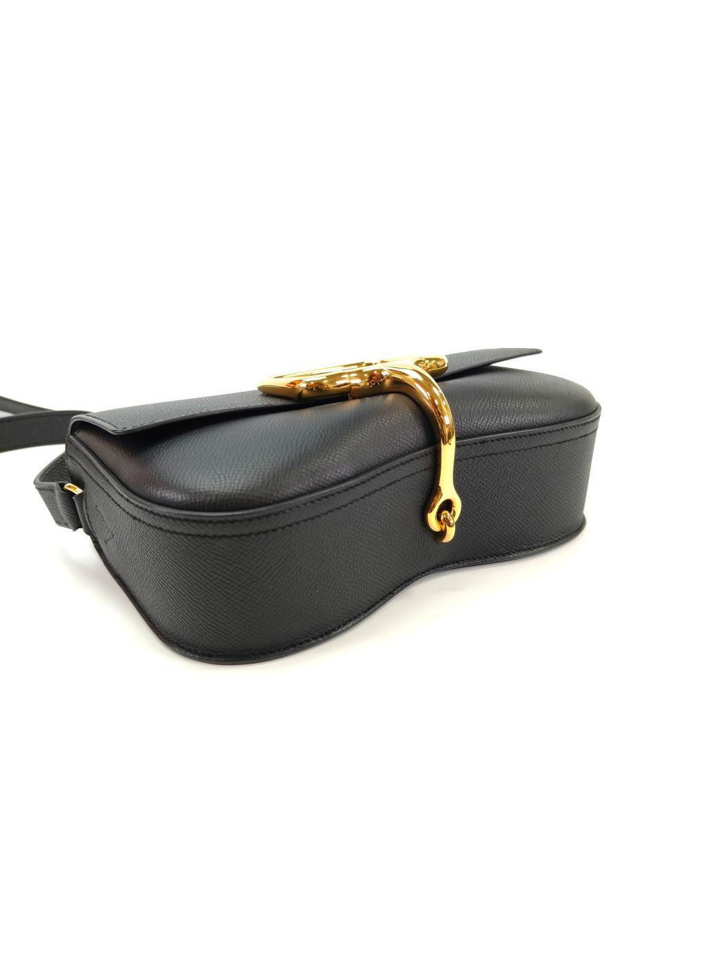 HERMES エルメス デラ カヴァレリア エラン ショルダーバッグ ブラック ゴールド金具 管理番号：10376