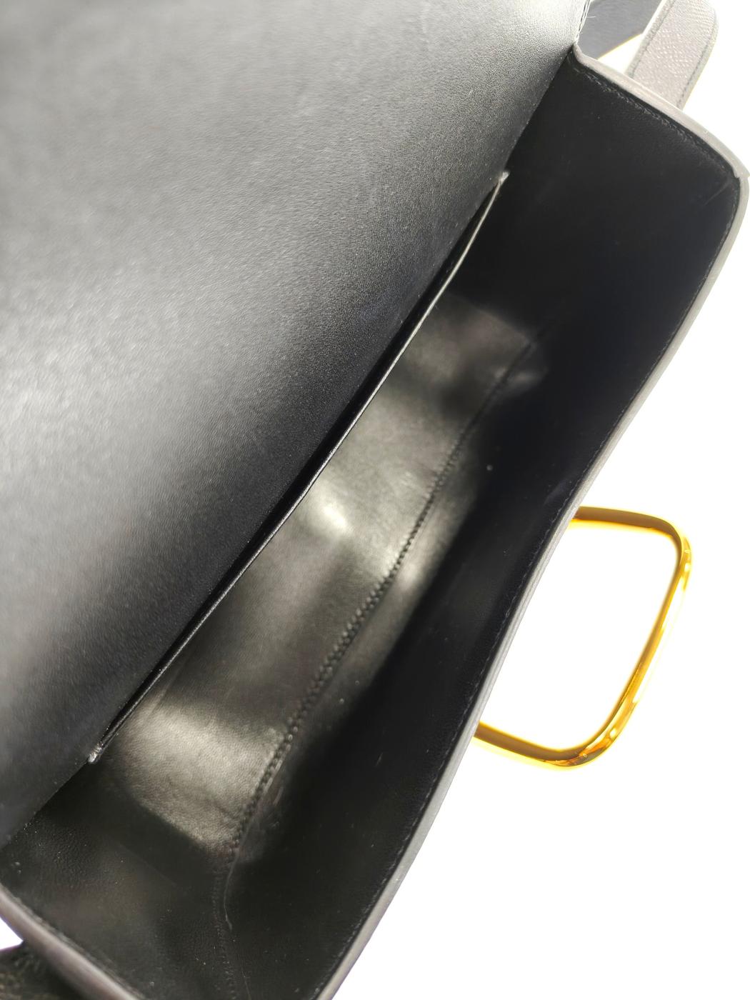 HERMES エルメス デラ カヴァレリア エラン ショルダーバッグ ブラック ゴールド金具 管理番号：10376