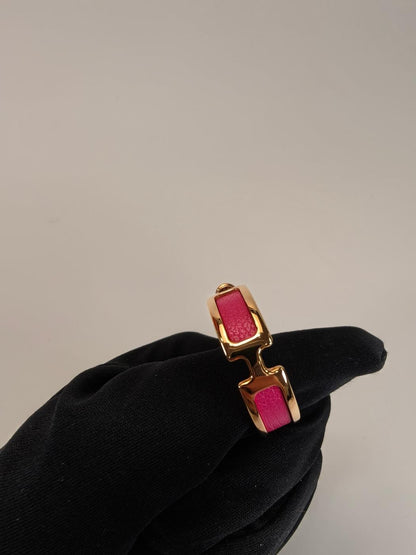 HERMES Olympe earrings, Golden Rose x Pink, unused, control number: 10379