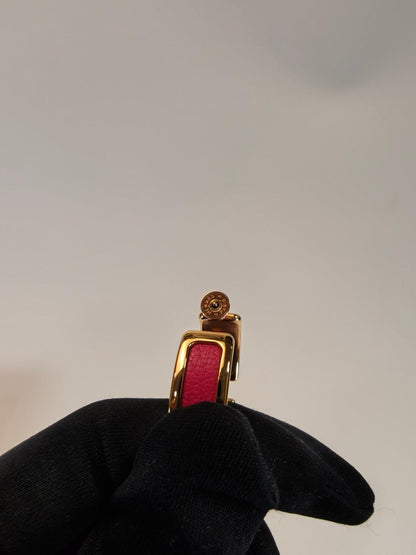 HERMES Olympe earrings, Golden Rose x Pink, unused, control number: 10379