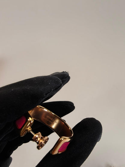 HERMES Olympe earrings, Golden Rose x Pink, unused, control number: 10379