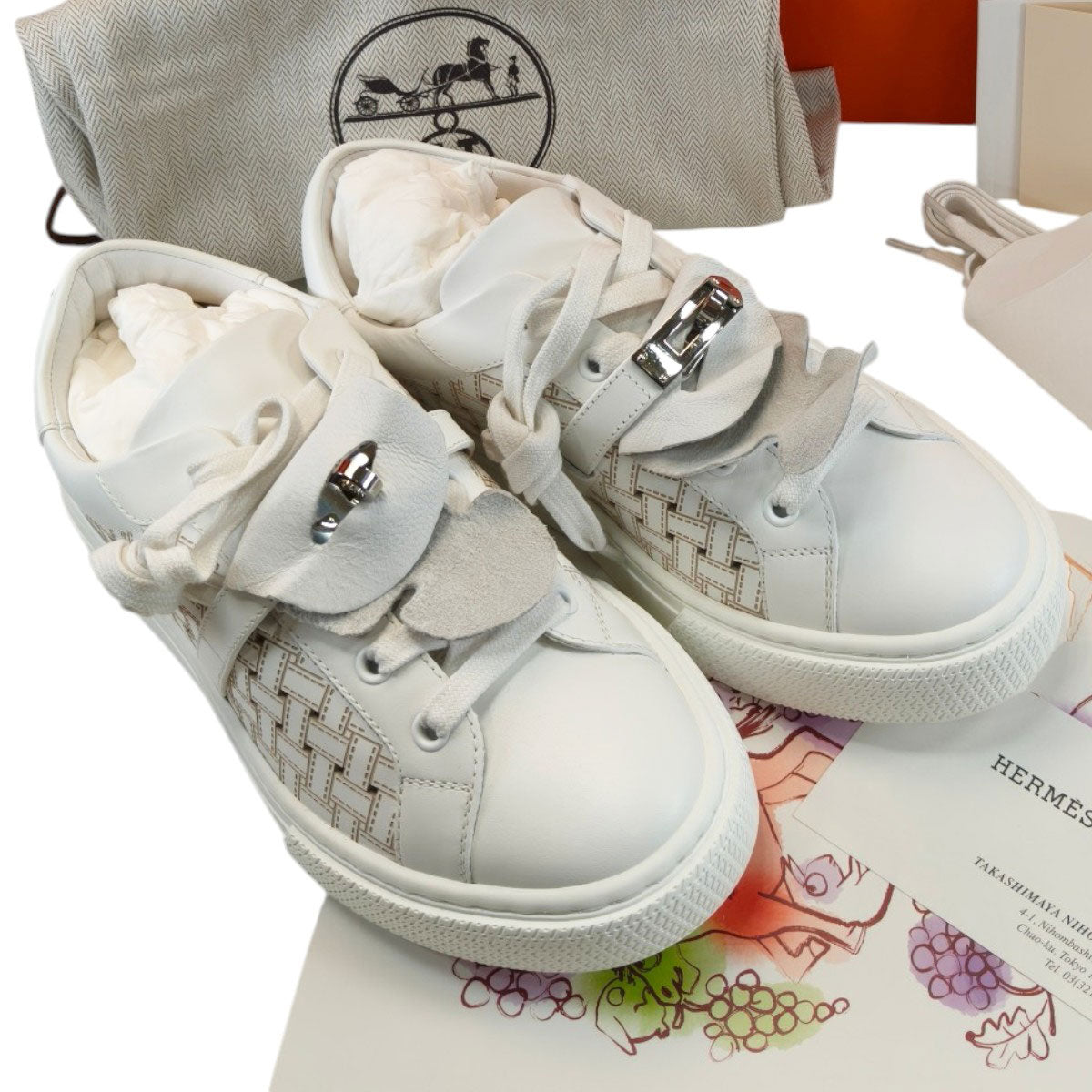 HERMES エルメス デイ スニーカー サイズ37.5 約24cm ホワイト 未使用