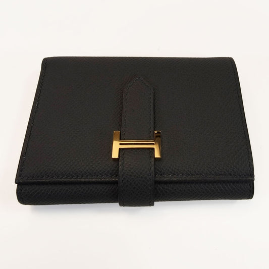 HERMES エルメス ベアンコンビネ 折りたたみ 三つ折り 財布 ブラック 管理番号：10397