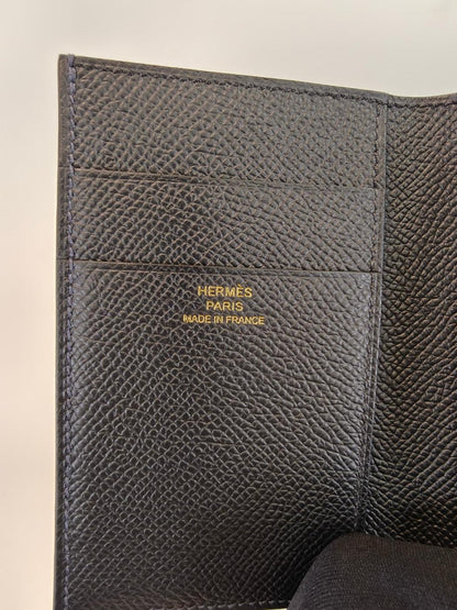 HERMES エルメス ベアンコンビネ 折りたたみ 三つ折り 財布 ブラック 管理番号：10397