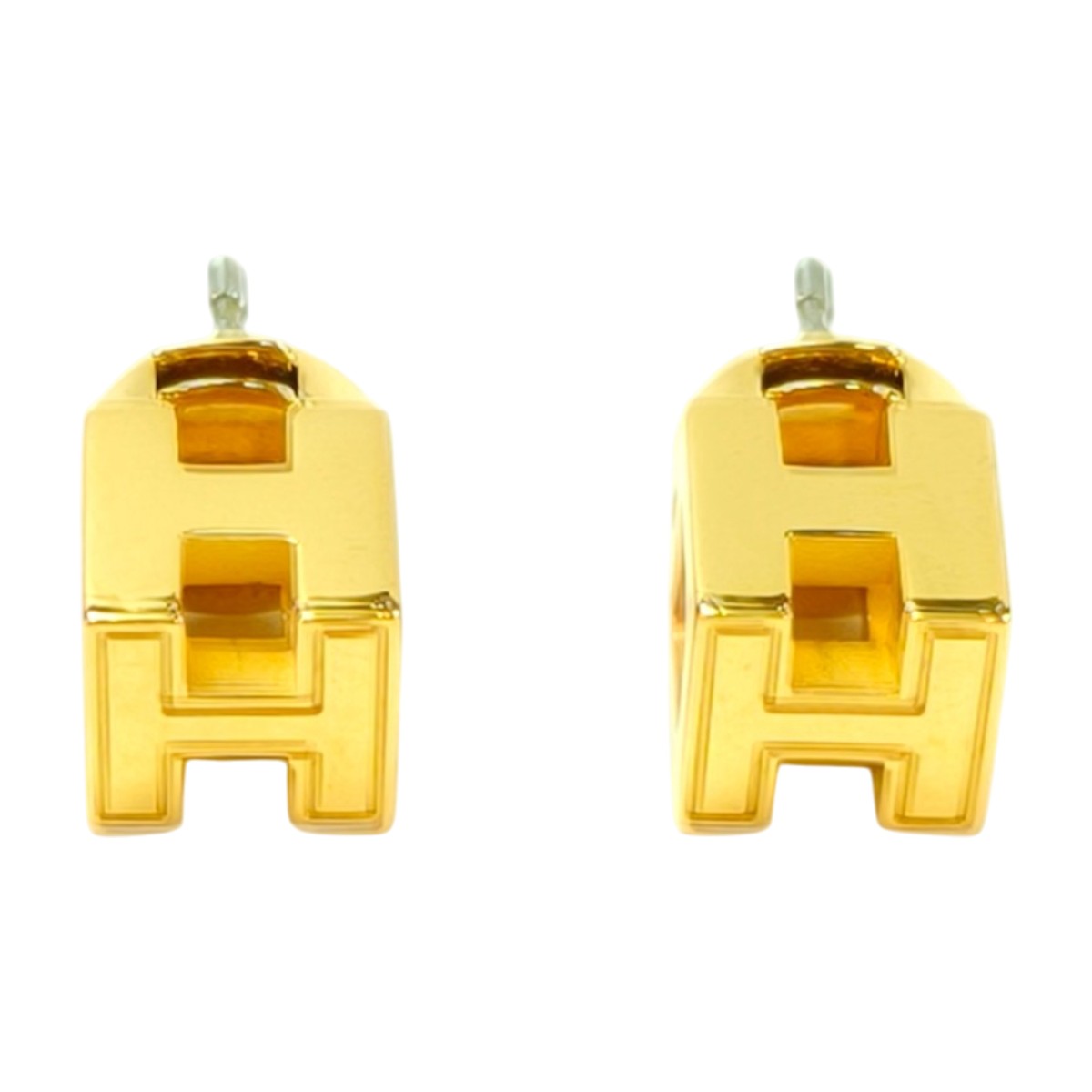 爱马仕 Hermès Case d'Ache H Cube 耳环，黄金材质，参考编号：10498