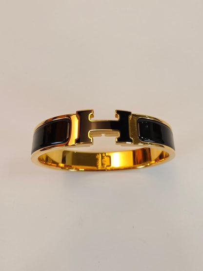 爱马仕 Click H PM 手镯，金色和黑色，参考编号：10509