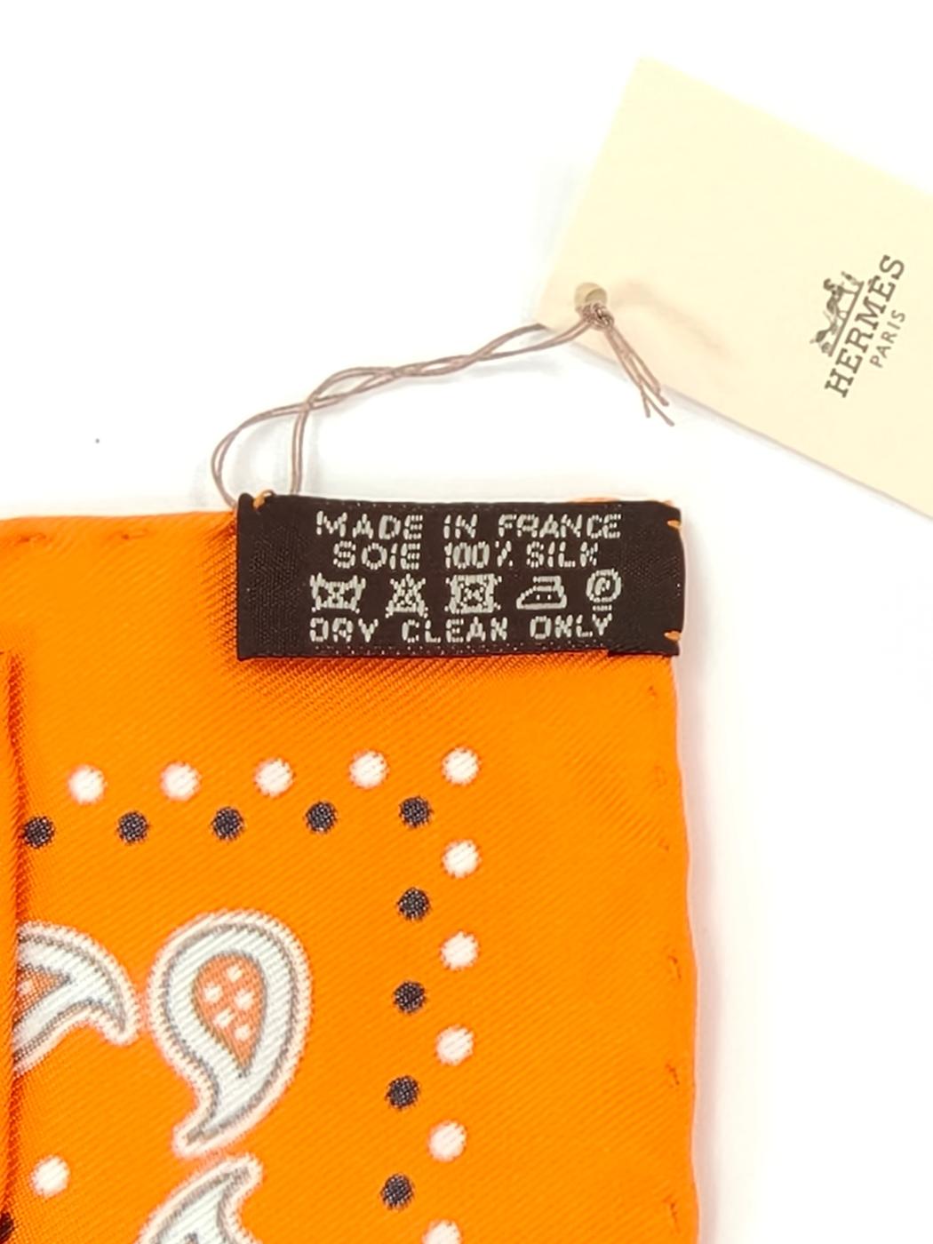 HERMES 爱马仕 Carre 55 Ex-Libris 真丝方巾 橙色 管理编号：10665