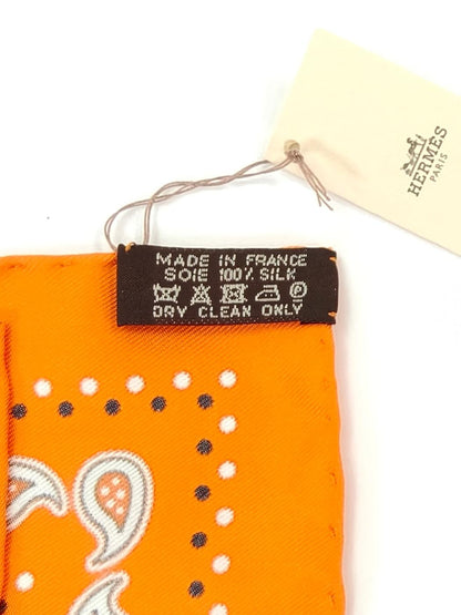 HERMES 爱马仕 Carre 55 Ex-Libris 真丝方巾 橙色 管理编号：10665