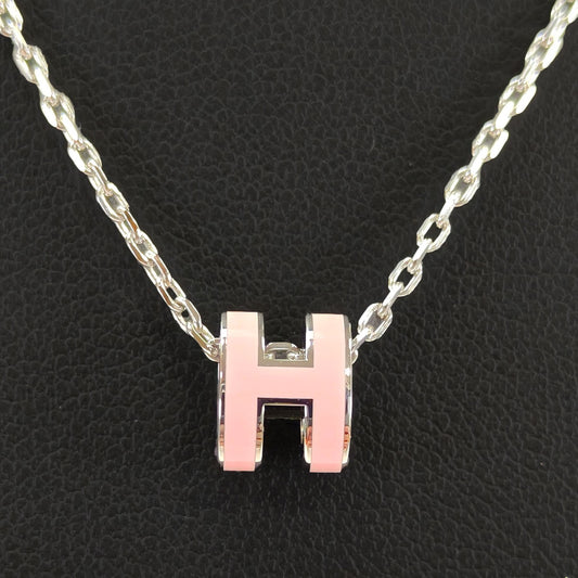 HERMES Mini Pop H Necklace Silver x Pink Product Number: 10695