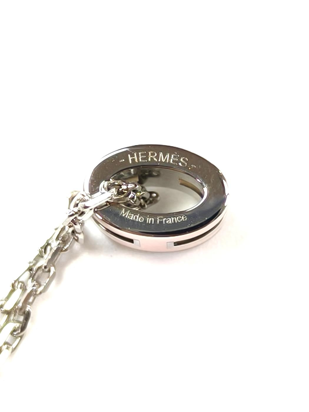 HERMES Mini Pop H Necklace Silver x Pink Product Number: 10695