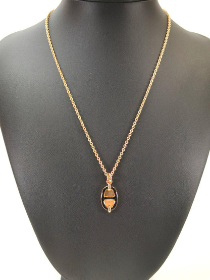 HERMES Mini Maillon Necklace, Gold x Black. Control number: 10711