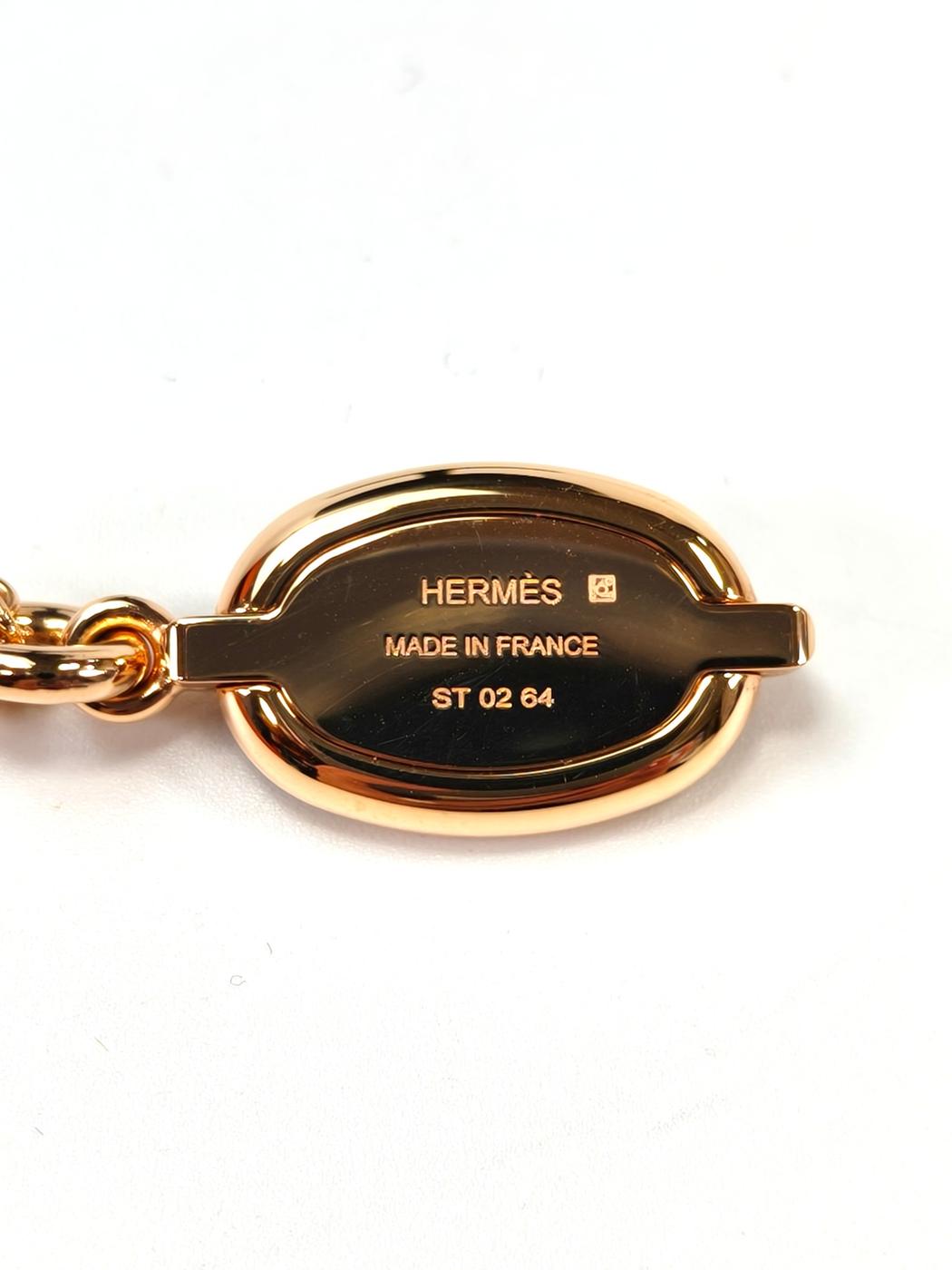 HERMES Mini Maillon Necklace, Gold x Black. Control number: 10711