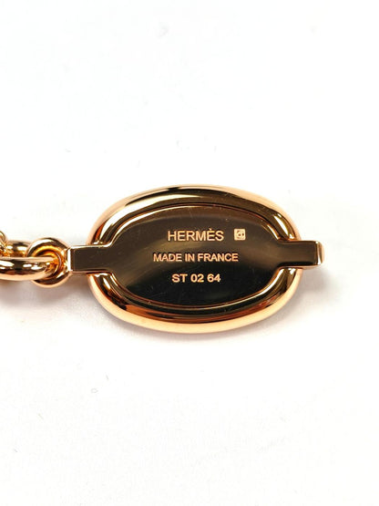 HERMES Mini Maillon Necklace, Gold x Black. Control number: 10711