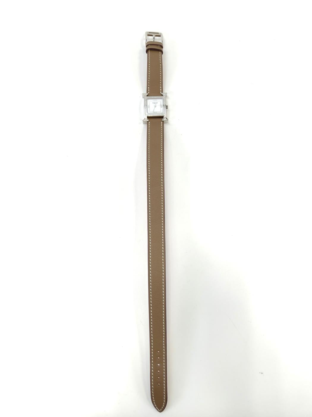 HERMES 爱马仕 H Watch 石英腕表 灰色 管理编号：10743