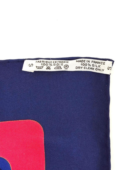 HERMES Carre 90 Cheval Turo Turkish Horse Silk Scarf Navy Ref. 10870