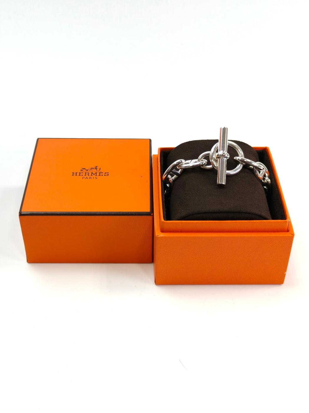 HERMES エルメス シェーヌダンクル GM 12コマ ブレスレット シルバー 管理番号：10927