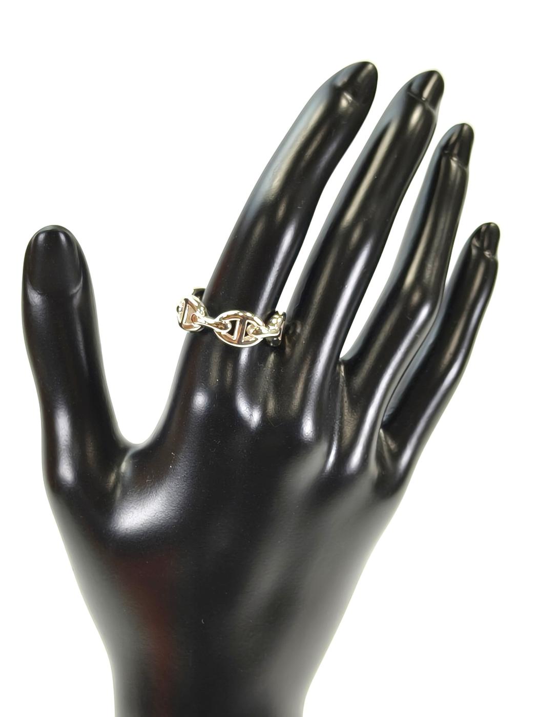 爱马仕 HERMES Chaine d'Ancre Enchainee 戒指 银色 11号 商品编号：10941