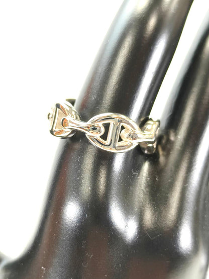 爱马仕 HERMES Chaine d'Ancre Enchainee 戒指 银色 11号 商品编号：10941
