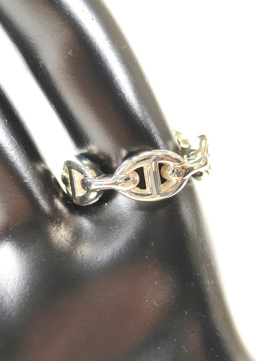 爱马仕 HERMES Chaine d'Ancre Enchainee 戒指 银色 11号 商品编号：10941