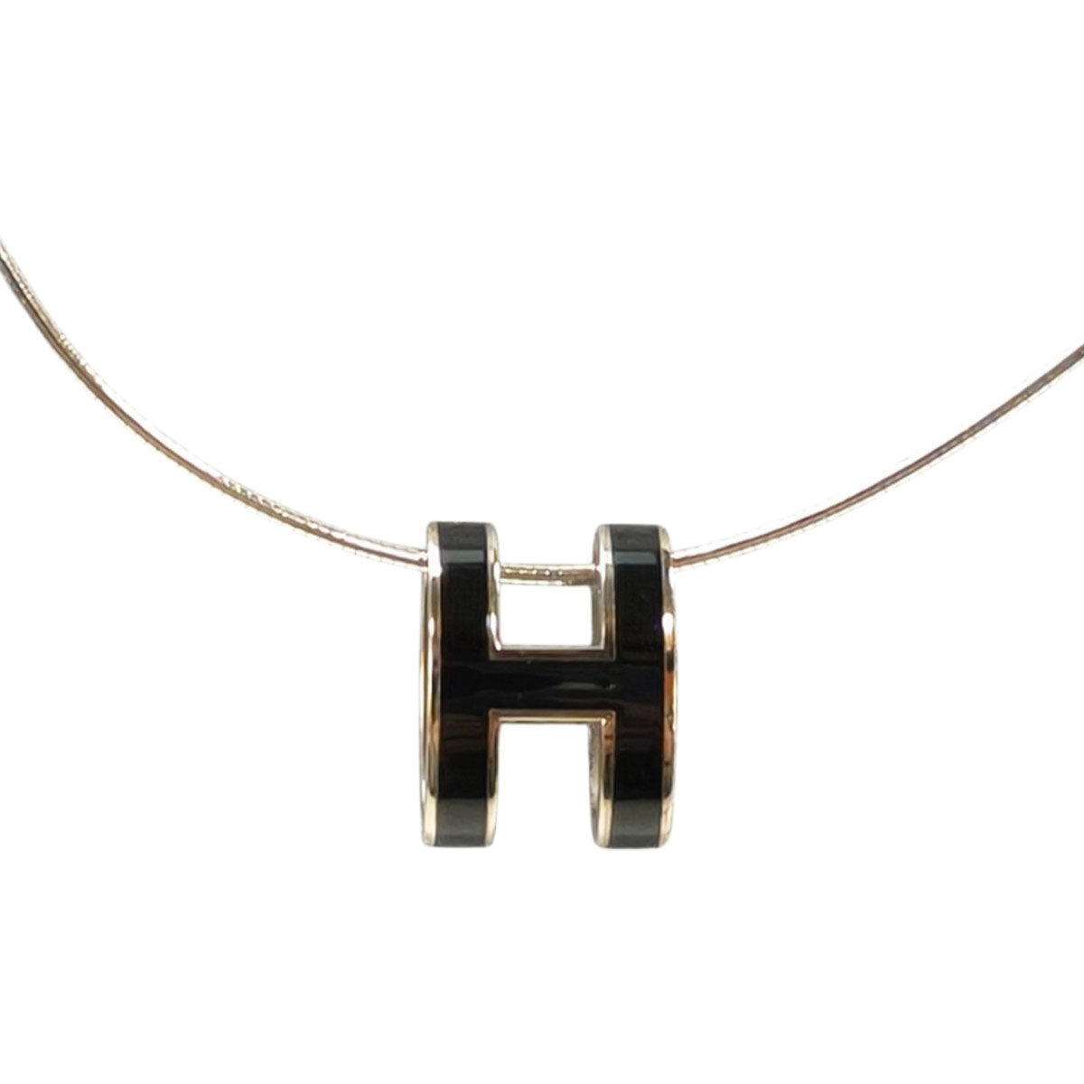 HERMES 爱马仕 Pop H 项链 黑色x银色 型号：10971