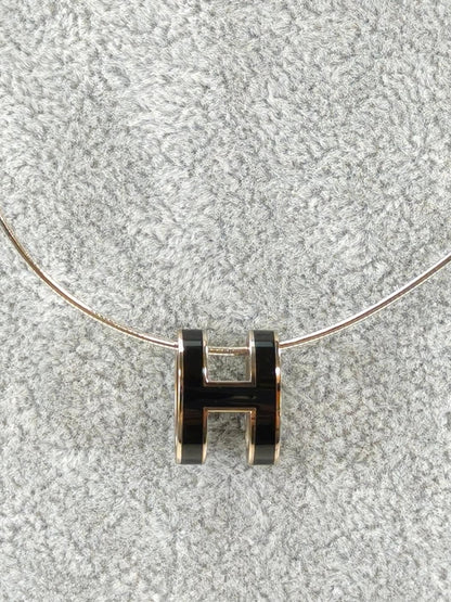 HERMES 爱马仕 Pop H 项链 黑色x银色 型号：10971