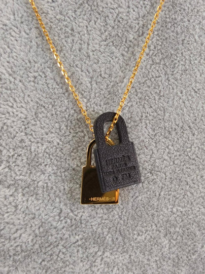 HERMES エルメス オーケリー PM ネックレス ゴールド×ブラック 管理番号：10984