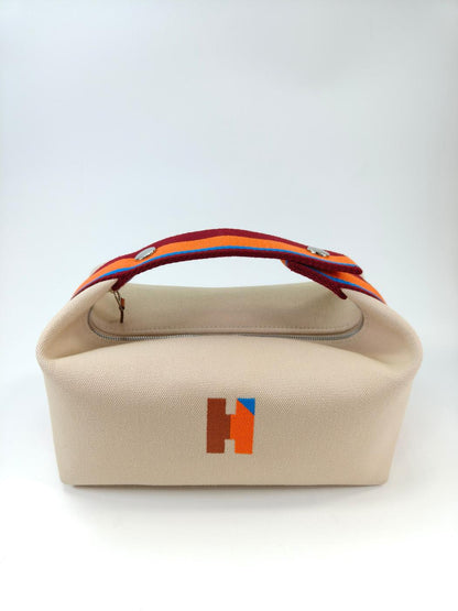 HERMES エルメス ブリッドアブラック ハンドバッグ ポーチ ベージュ 管理番号：10996