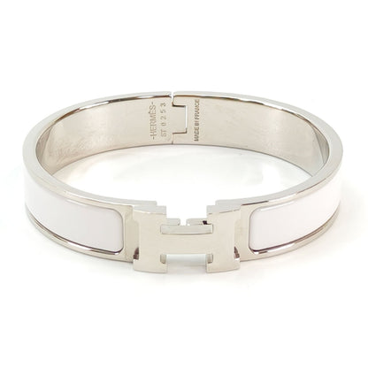 HERMES エルメス クリックH ブレスレット バングル シルバー×ホワイト 管理番号：11008