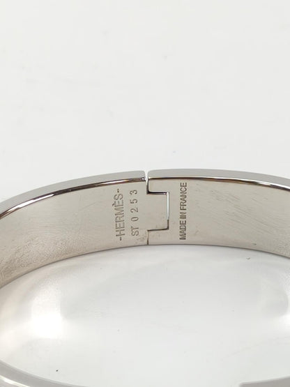 HERMES エルメス クリックH ブレスレット バングル シルバー×ホワイト 管理番号：11008