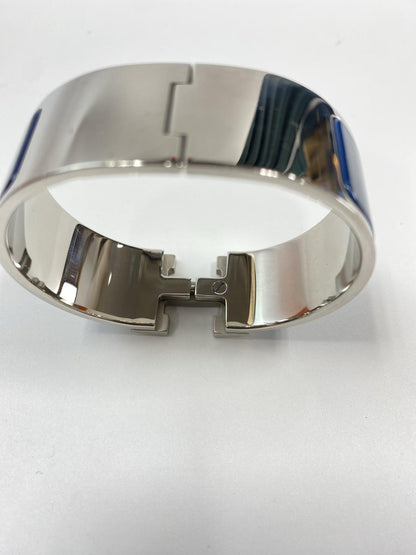 HERMES 爱马仕 Clic H 珐琅手镯 银色x蓝色 商品编号：11032