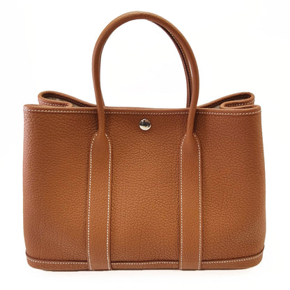 HERMES エルメス ガーデンパーティ30 TPM トートバッグ ブラウン 管理番号：11039