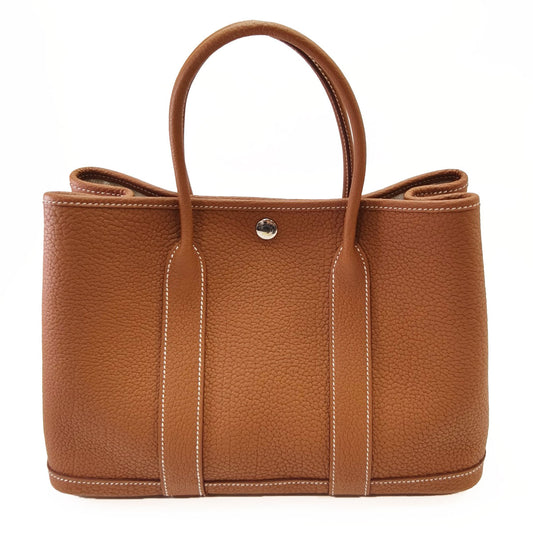 HERMES エルメス ガーデンパーティ30 TPM トートバッグ ブラウン 管理番号：11039