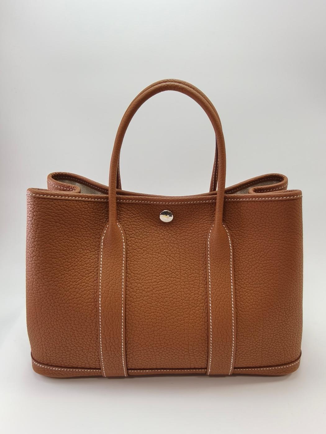 HERMES エルメス ガーデンパーティ30 TPM トートバッグ ブラウン 管理番号：11039