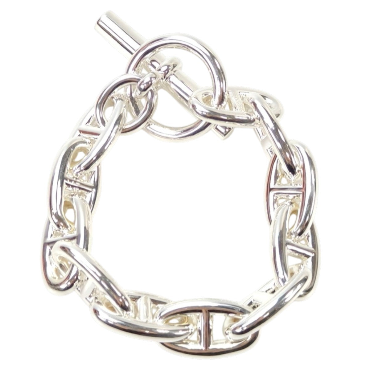 HERMES 爱马仕 Chaine d'Ancre 船锚链 GM 11扣 手链 银色 商品编号：11079